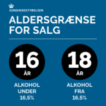 SST Alkohol. 16 år for alkohol under 16,5%. 18 år for alkohol fra 16,5%.